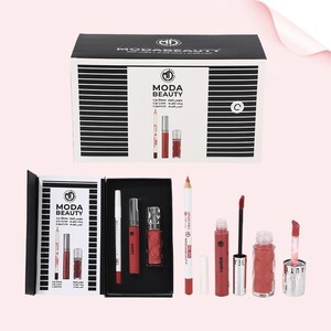 مجموعه من ماركة مودا بيوتي كب بكس يحتوي على عدة منتجات